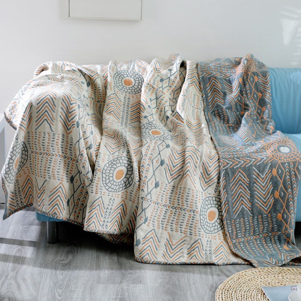 Baumwollbettdecke, Decke Baumwolle mit Fransen Doppelseitig150x230cm Sofa Blanket Cover, FELIXLEO
