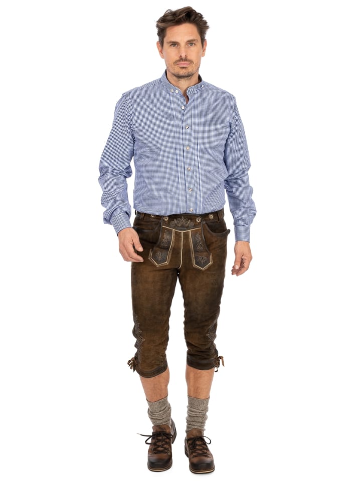 Almsach Stehkragenhemd 175CO in blau günstig kaufen M