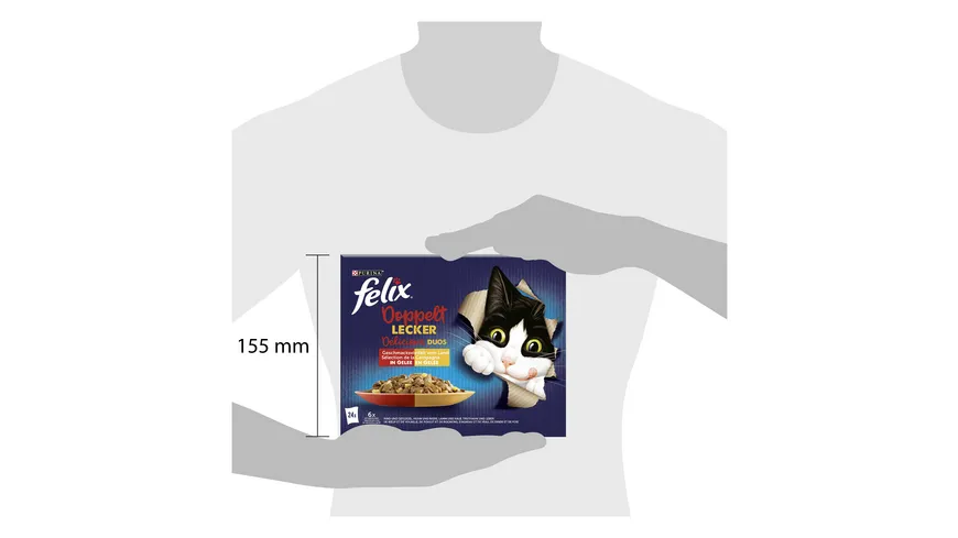 PURINA FELIX Doppelt Lecker in Gelee Geschmacksvielfalt vom Land Katzennassfutter 2.04 kg