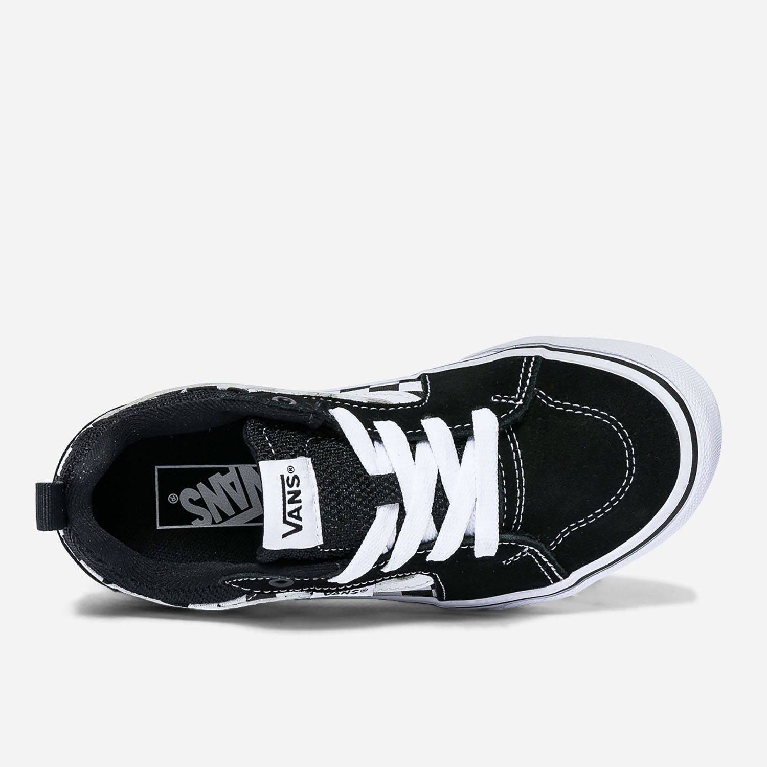 Tennis VANS noire en cuir velours et toile à damier