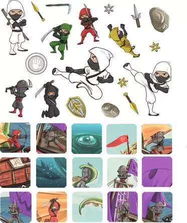 Mein Ausmalstickerbuch: Ninjas