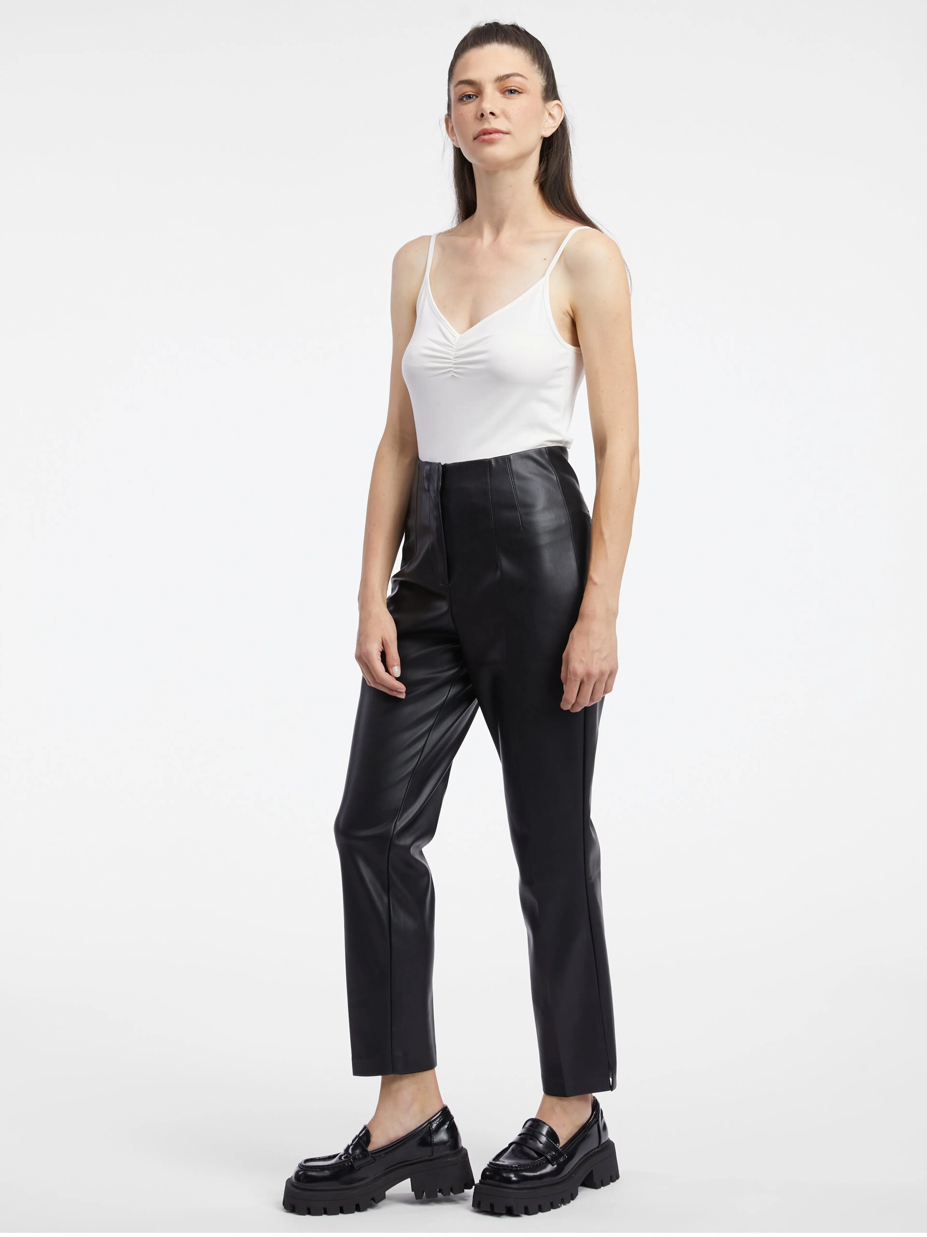 Schwarze Damen Lederhose ORSAY