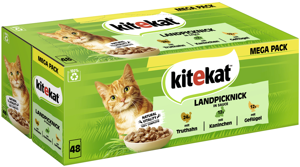 Kitekat Nassfutter Kitekat Multipack Landpicknick in Sauce 48x85 g