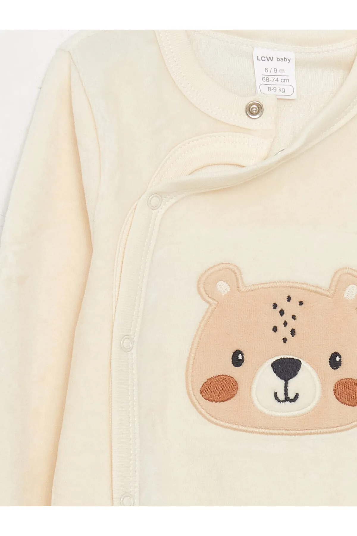 LC Waikiki  Langärmliger Baby-Jumpsuit für Jungen mit Rundhalsausschnitt und Stickerei