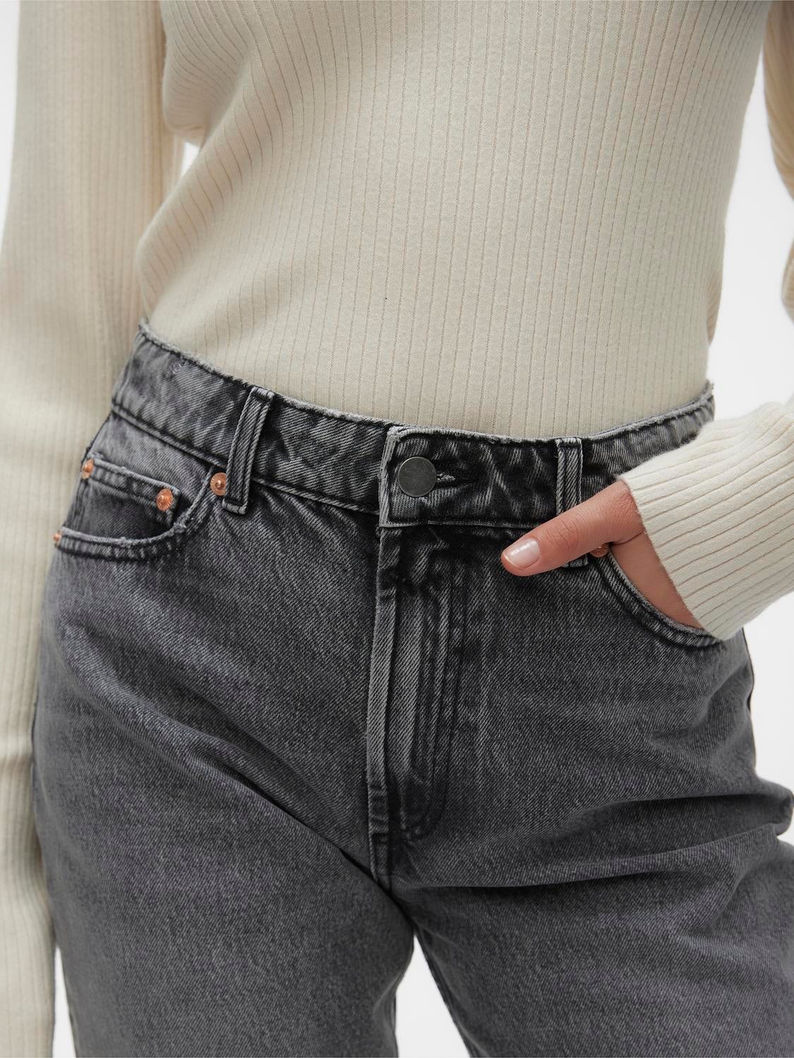 VMHAILEY Hohe Taille Gerade geschnitten Jeans