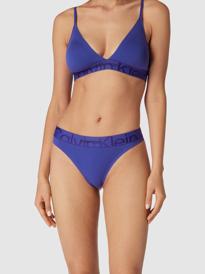 String mit Logo-Bund Modell 'THONG' in blau