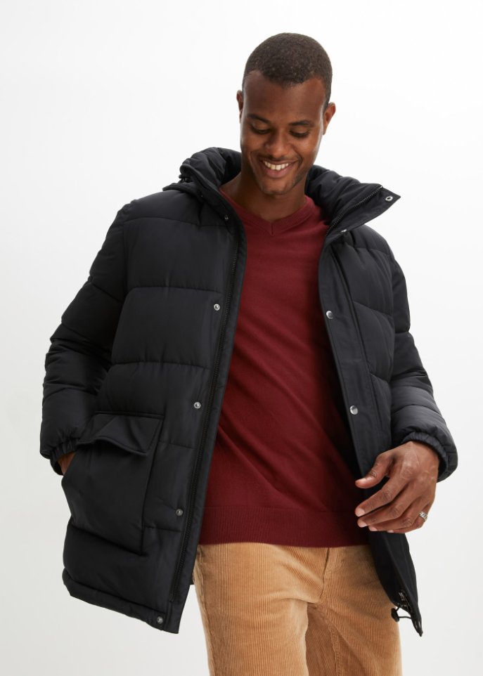 Steppjacke mit abnehmbarer Kapuze aus recyceltem Polyester