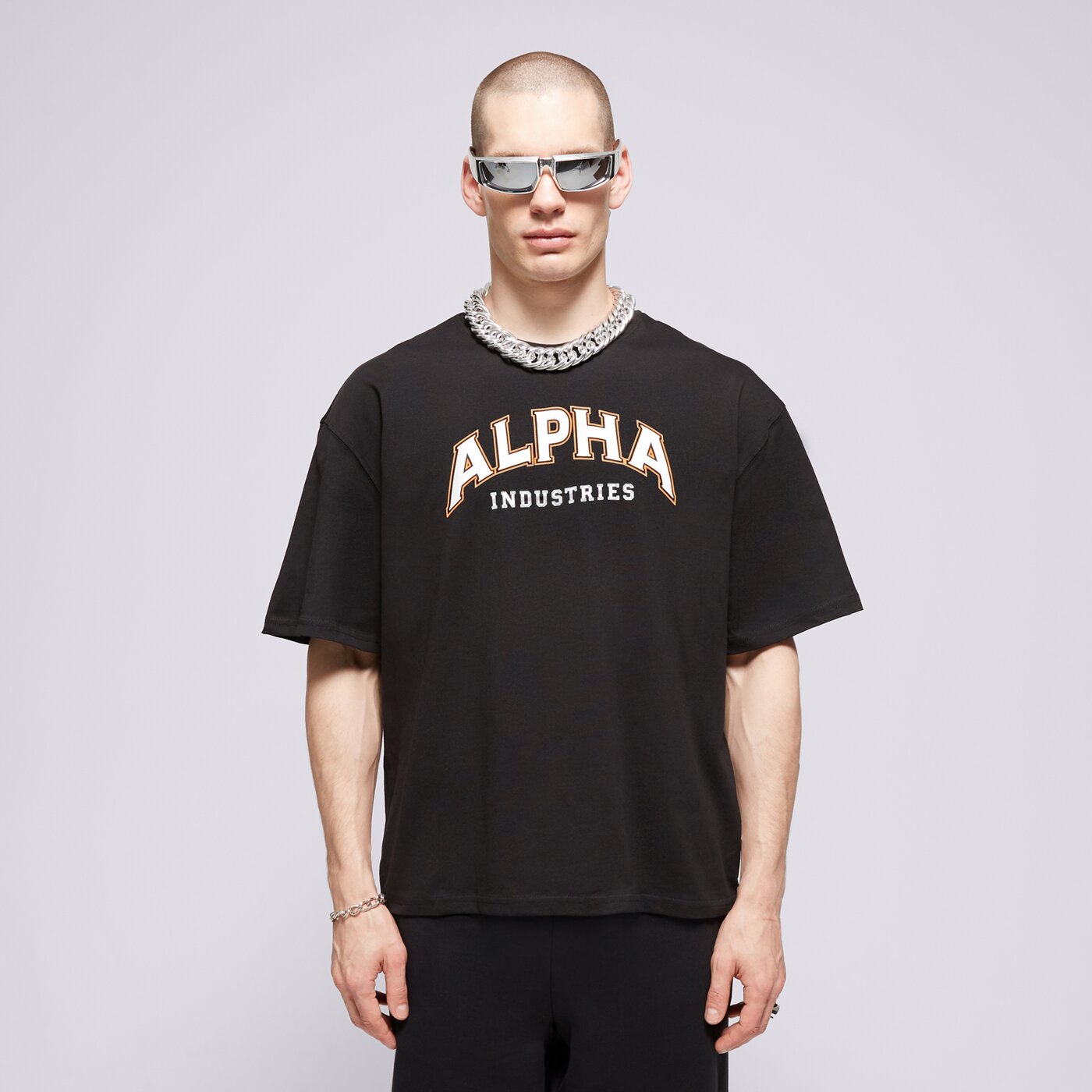 ALPHA INDUSTRIES T-SHIRT COLLEGE T Schwarz