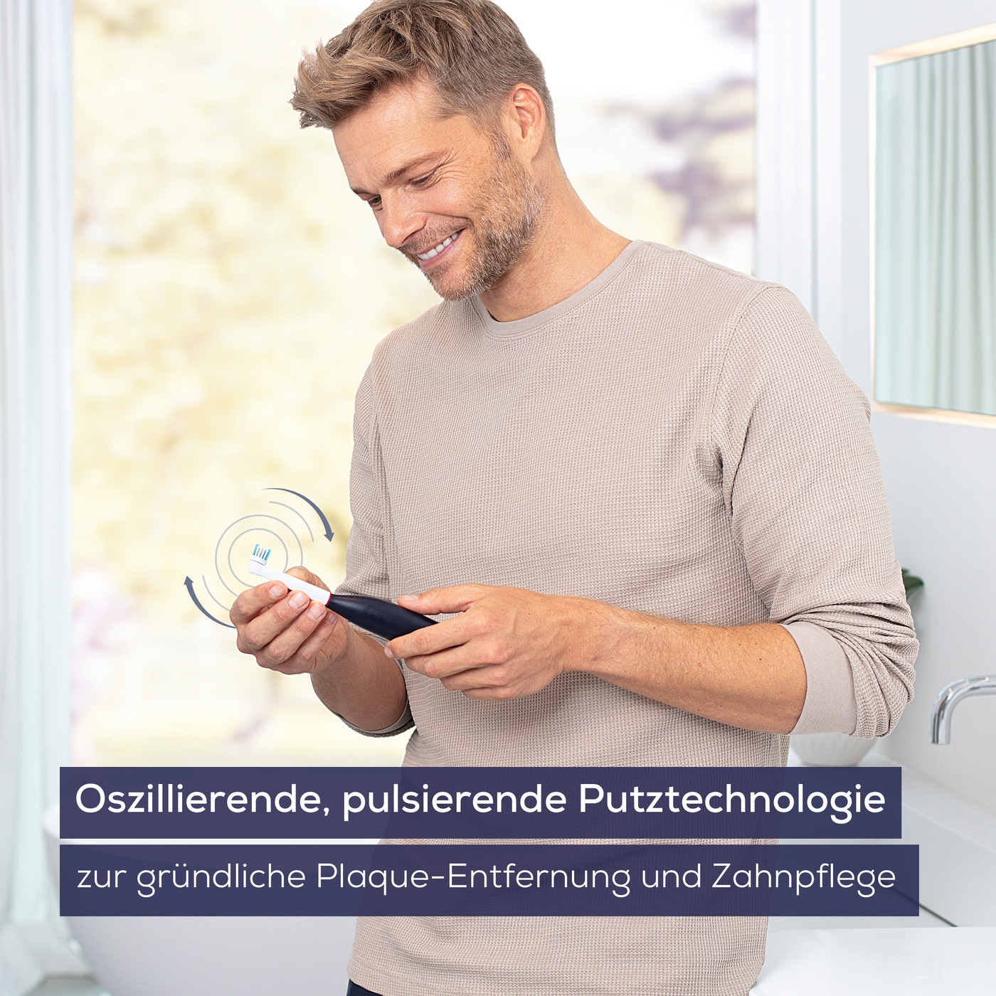 Beurer Elektrische Zahnbürste TB 50-Tägliche Zahnpflege mit integriertem Andrucksensor und 3 Reinigungsprogrammen für komfortables Zähneputzen