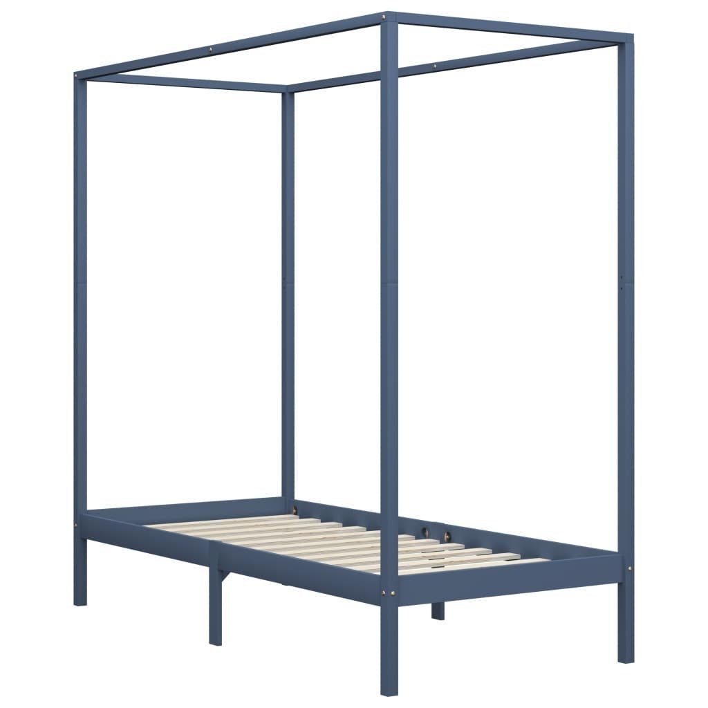 möbelando Himmelbett 299785 (LxBxH: 204x94x200 cm), aus Kiefer in Grau
