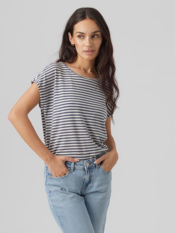 Vero Moda Shirt in Blau/ Weiß günstig kaufen
