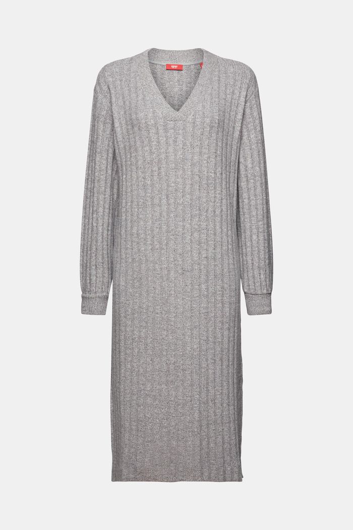 Midikleid aus weich aufgerautem Rippstrick