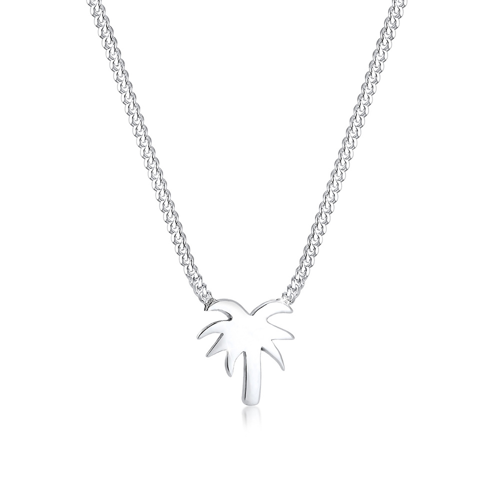 Elli Elli Collier Femme Palme Plage Boho - (925/1000) Argent Bijoux