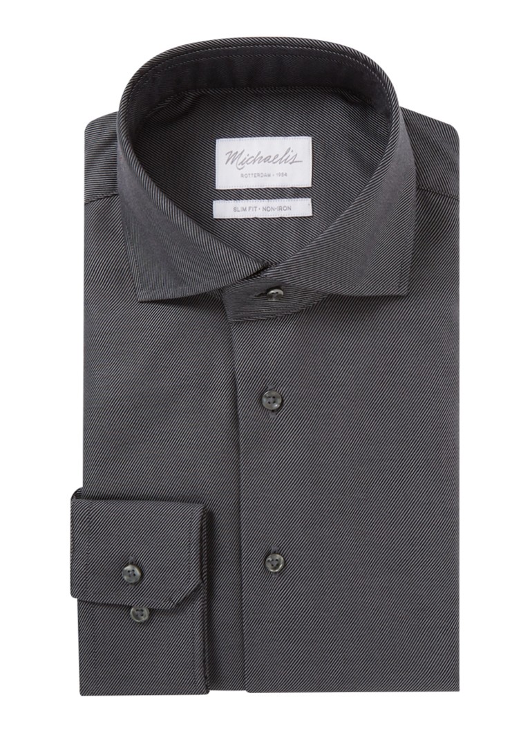 Cămașă Michaelis slim fit, rezistentă la șifonare și cu dungi imprimate.