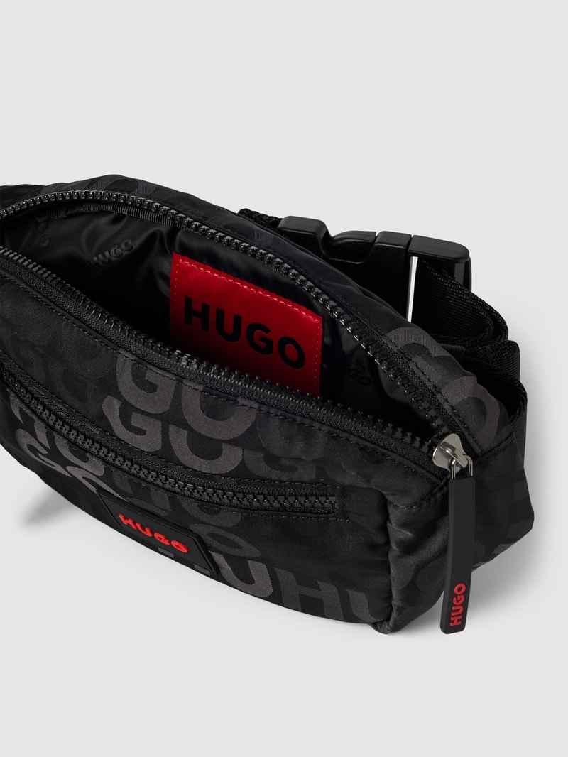 Bauchtasche mit Logo-Muster Modell 'Ethon' in schwarz