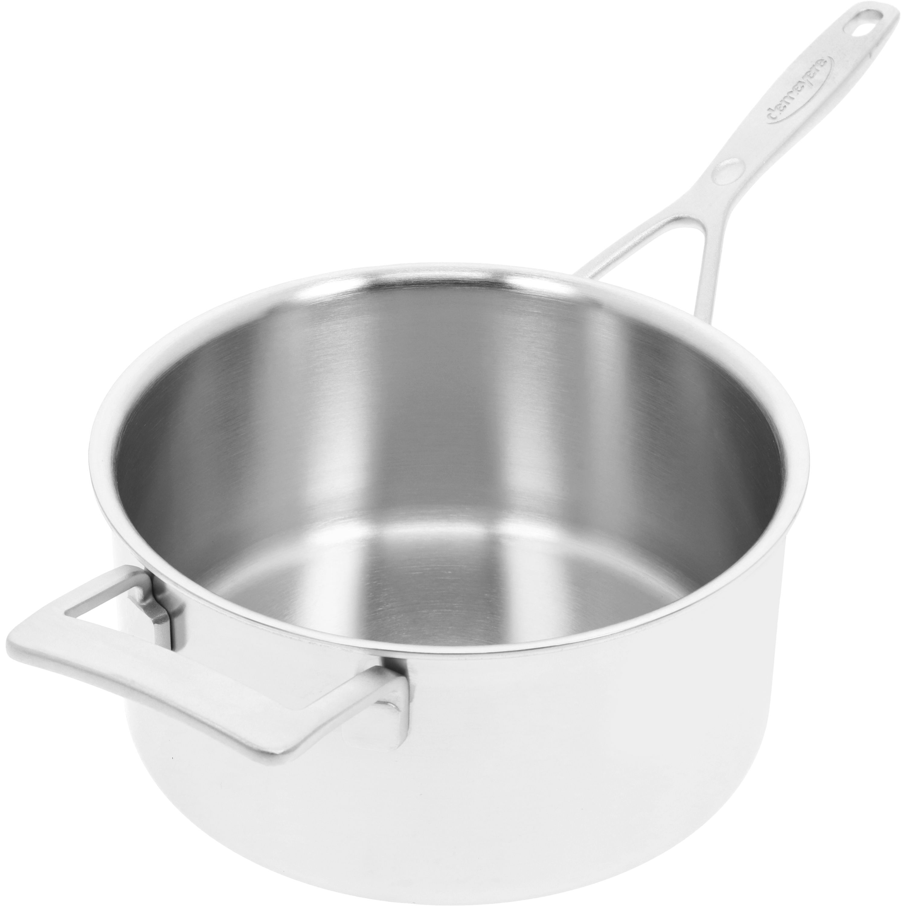 Stieltopf mit Deckel 22 cm, 18/10 Edelstahl, Silber