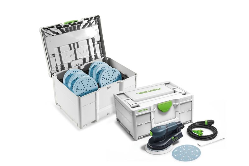 Festool 578265 ETS EC 150/3 GR Orbitální bruska + sada brusných kotoučů Granat SYS-STF D150 GR-Set v Systaineru