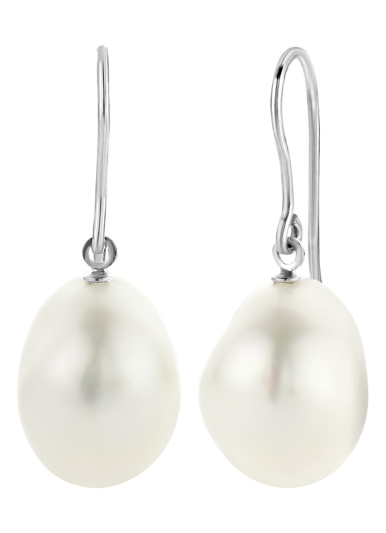 Diamond Point White gold earrings baroque pearl Riviera