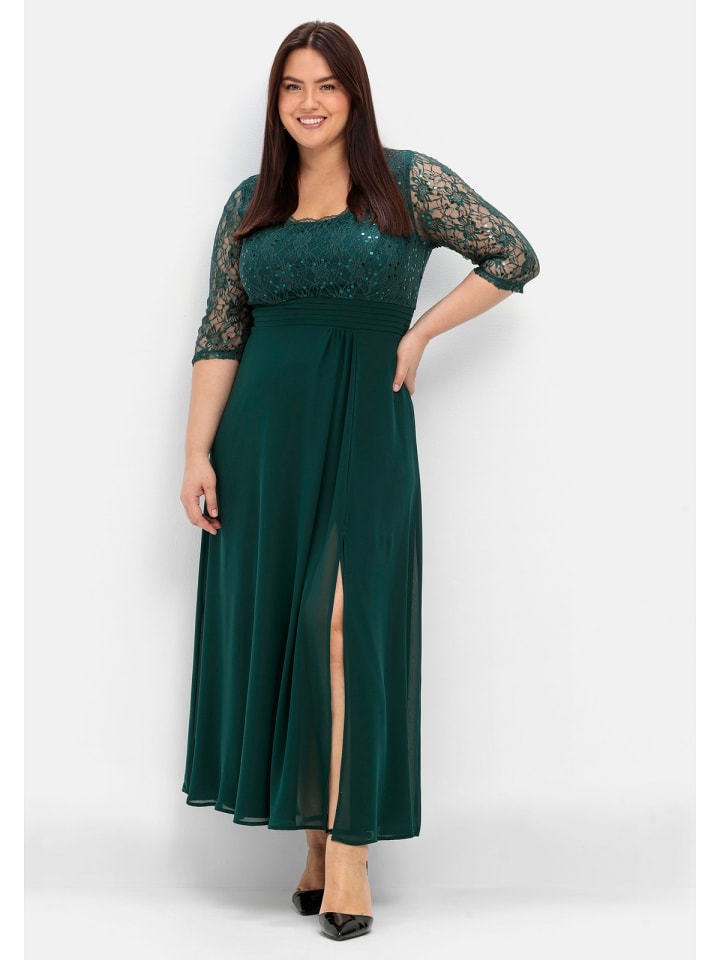 sheego Abendkleid in tiefgrün günstig kaufen