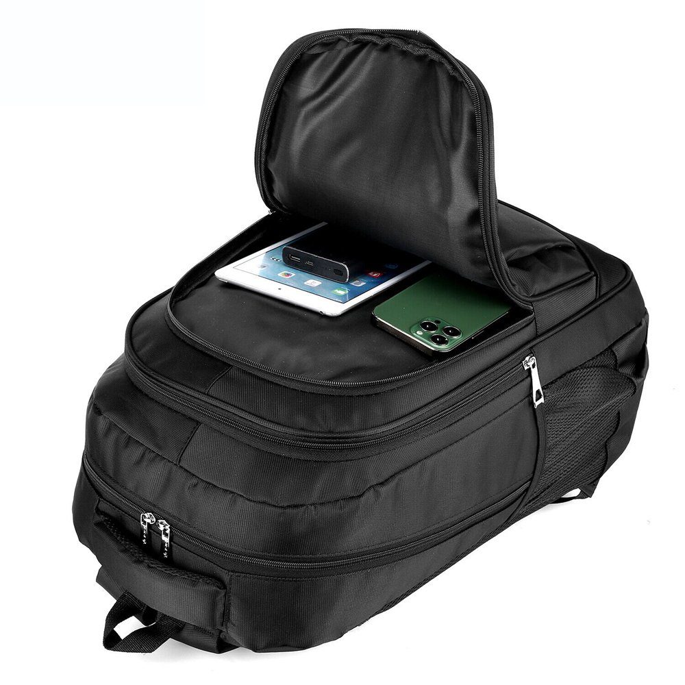 AKKEE Laptoprucksack Laptop Rucksack Rucksäcke Schulrucksack Wasserbeständig Laptoptasche (1Stk, 40L, Schulrucksack, mit Reißverschluss), für Business/Schule/Reisen/Frauen/Männer-Schwarz