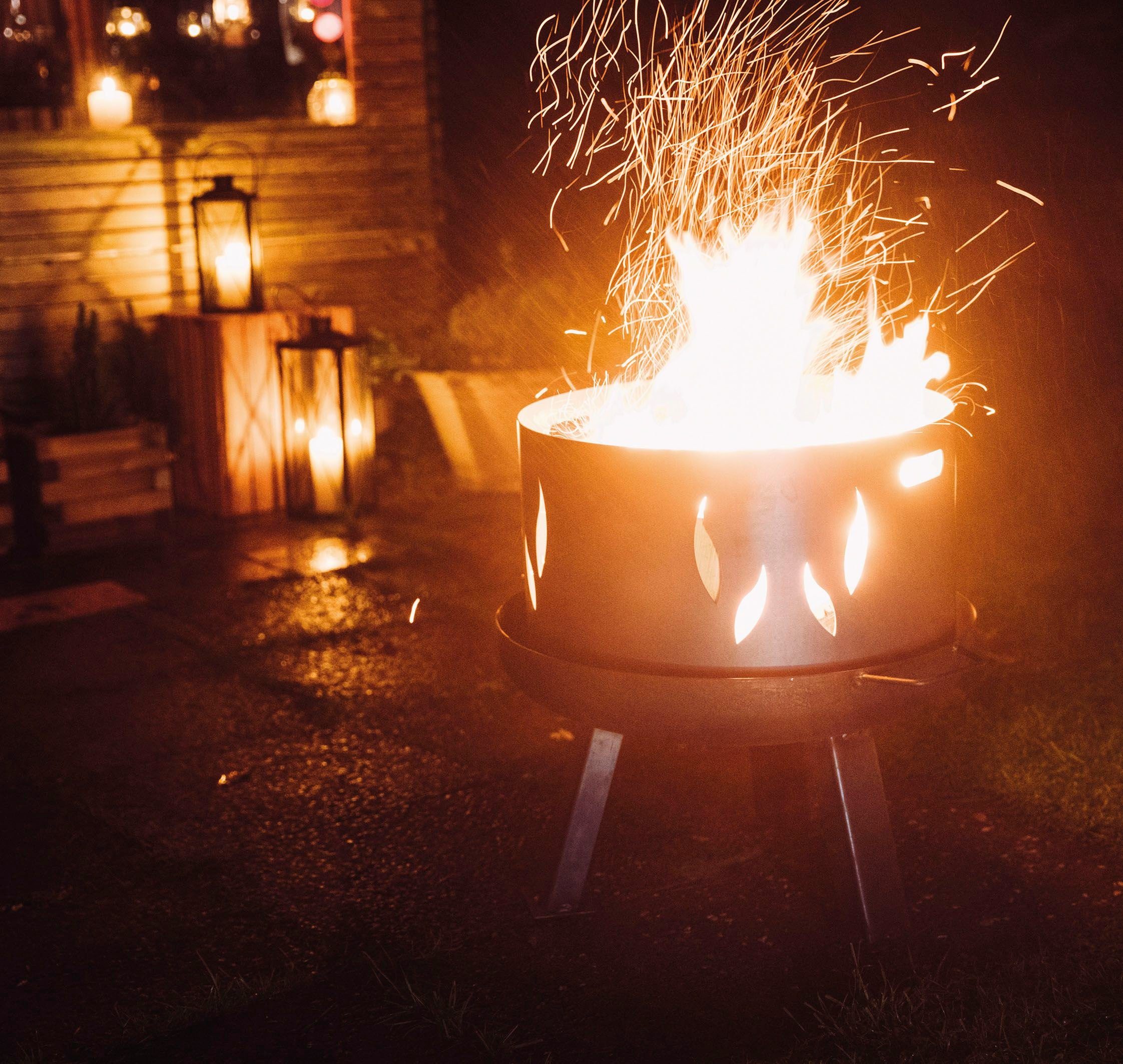 Siena Garden Feuerschale XXL anthrazit Ø 55 cm, (1-St), langlebiges Produkt, Stahl unbehandelt