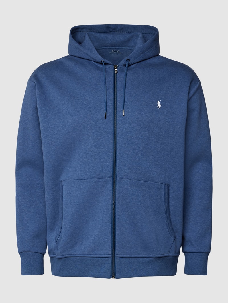 PLUS SIZE Sweatjacke mit Kapuze in blau meliert