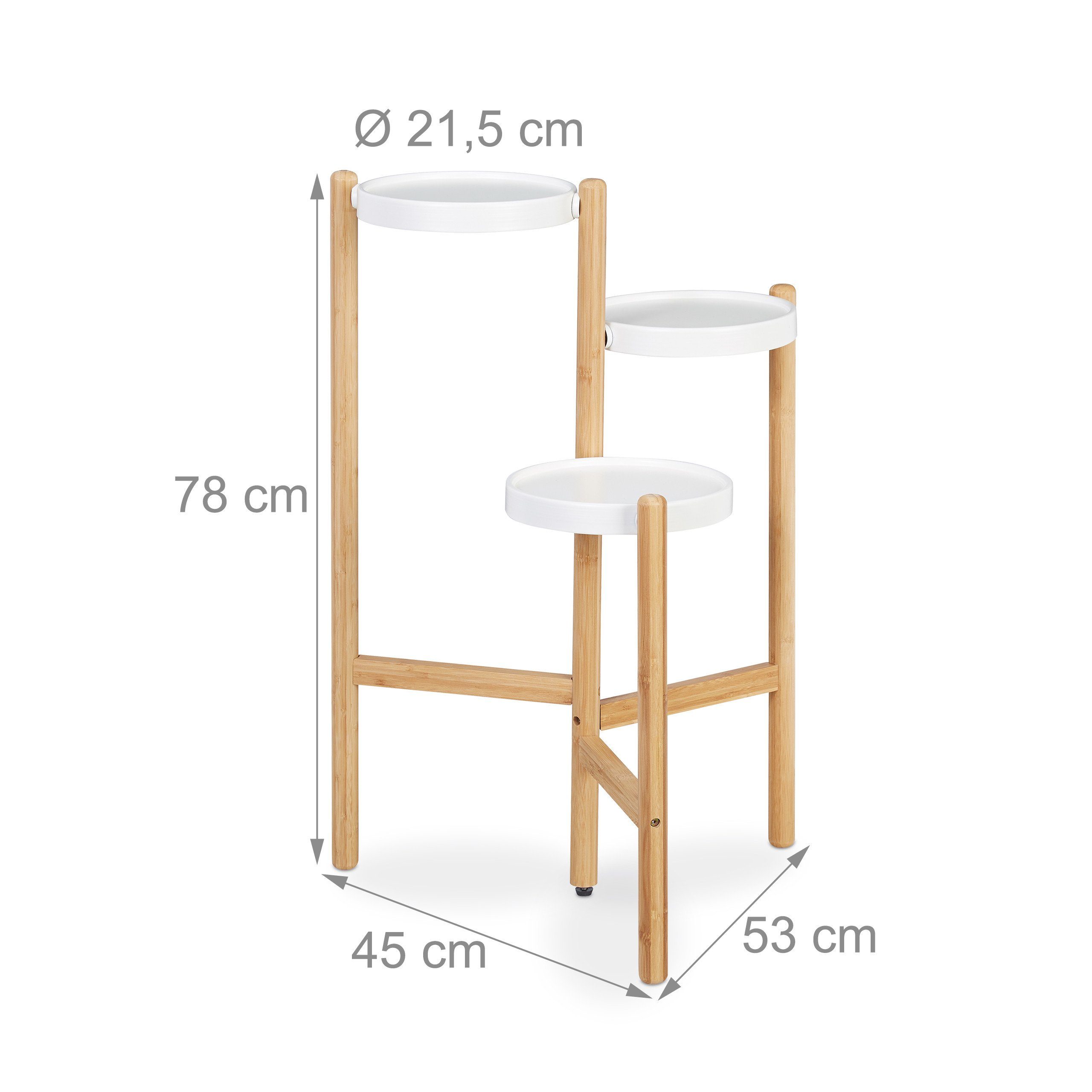 relaxdays Pflanzentreppe Blumentreppe 3-stufig