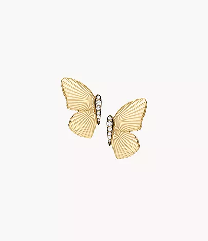 Fossil Ohrstecker Metamorphosis Butterfly Edelstahl goldfarben