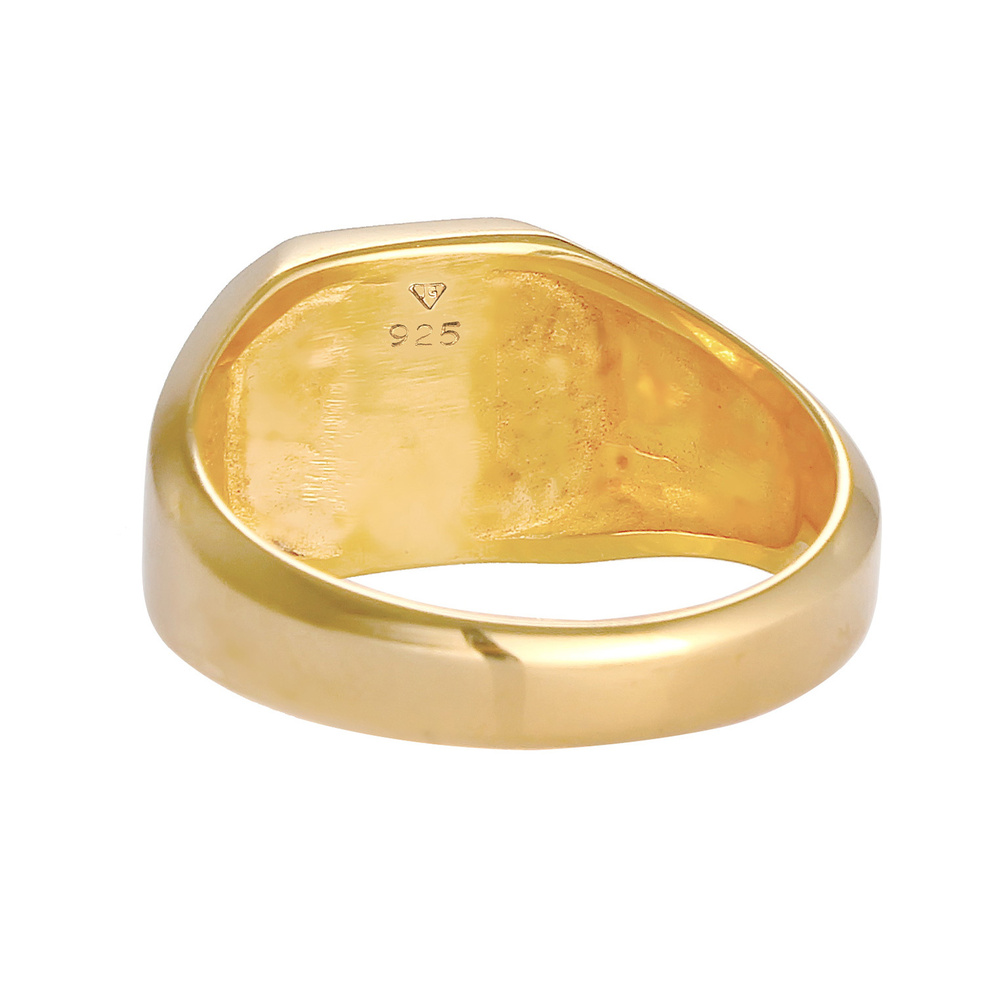 KUZZOI KUZZOI Bague Bague Signet Homme Bleu Basique Solide avec Email en Argent Sterling Bague