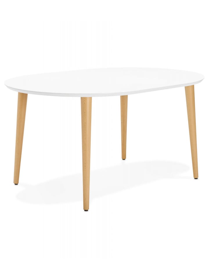 KADIMA DESIGN Runder Ausziehbarer Esstisch | Wohnzimmertisch in Weiß Buche günstig kaufen onesize