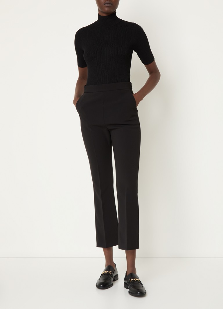 Πλεκτό τοπ MaxMara Alce με ριμπ ύφανση, lurex και όρθιο γιακά