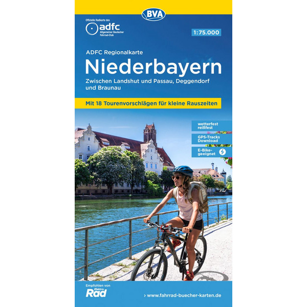 ADFC REGIONALKARTE NIEDERBAYERN MIT TOURENVORSCHLÄGEN - Fahrradkarte