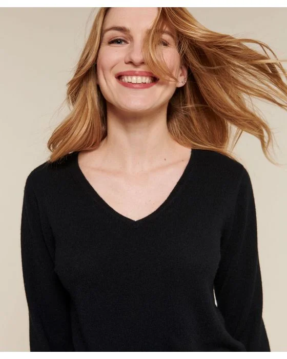 Pull col V en pur cachemire