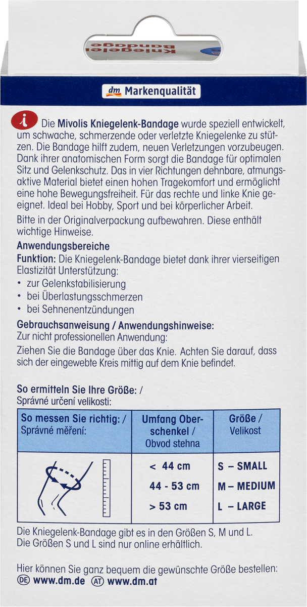 Kniegelenk-Bandage M, 1 St