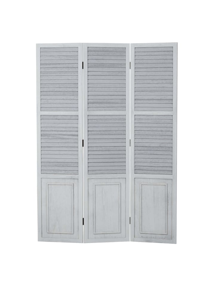 Homestyle4u 3-tlg. Paravent in Weiß Grau 120x170 günstig kaufen onesize
