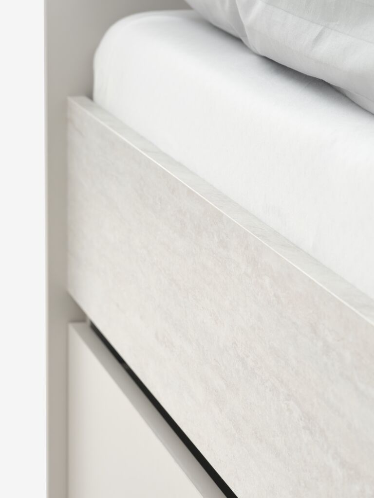BILLUND Bed with drawer BILLUND 90x200 travertine/beige