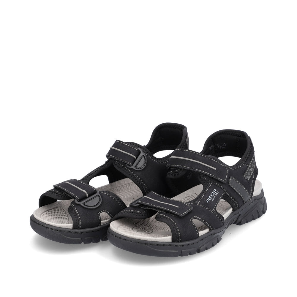 Rieker Herren Trekkingsandalen tiefschwarz