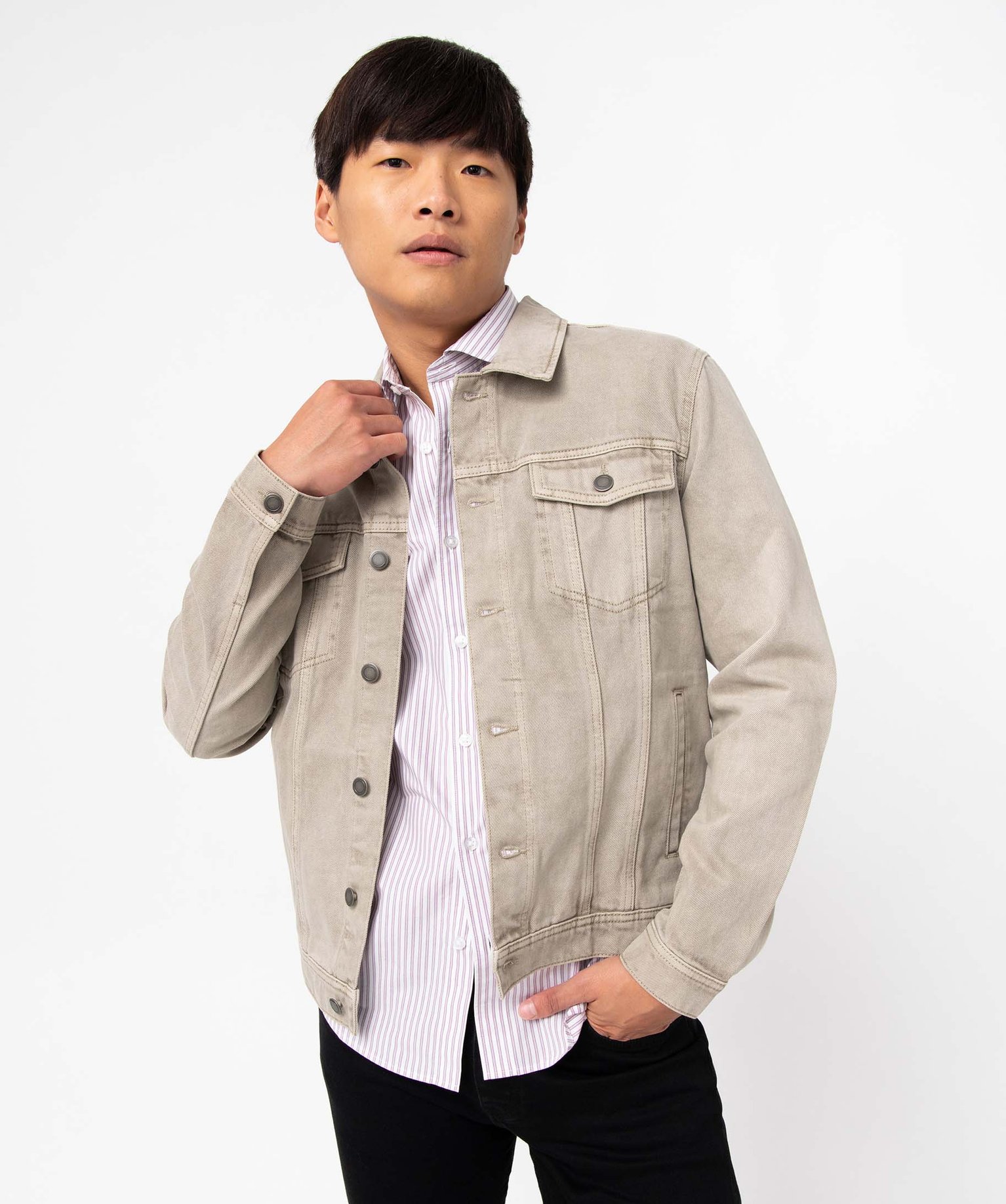 Chemise homme à manches courtes et rayures coupe droite raye | GEMO