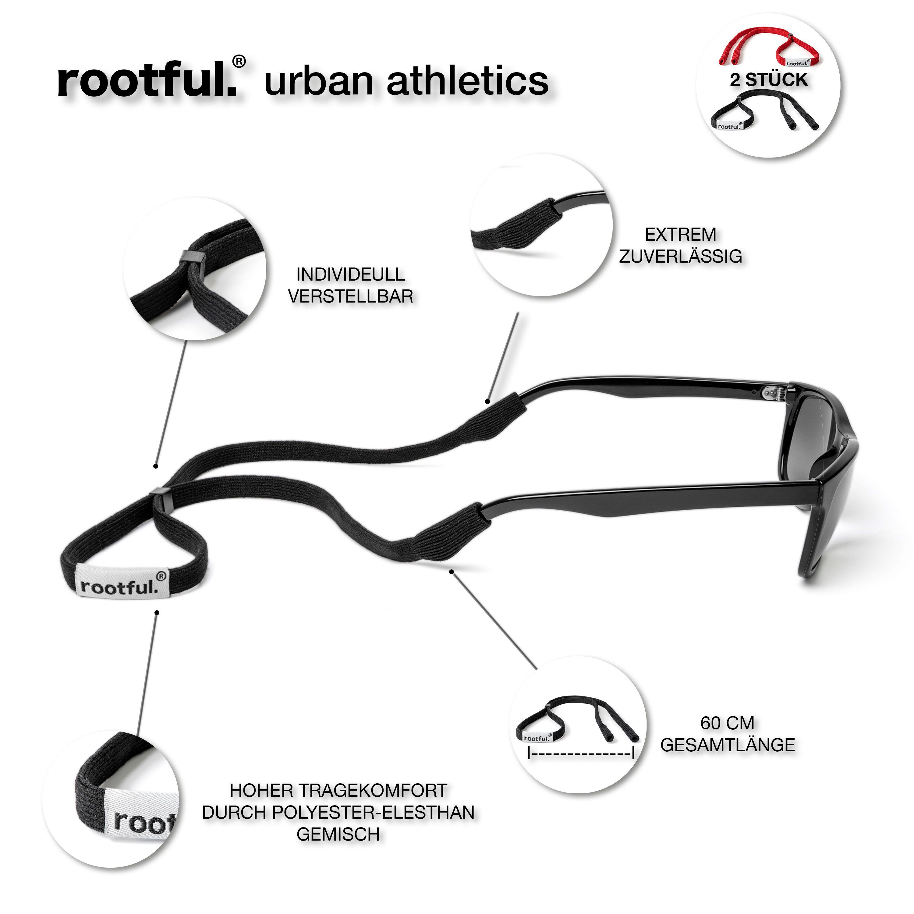 rootful. Brillenband rootful.® 2XURBAN Sportbrillenband für Sportbrillen und Sonnenbrillen