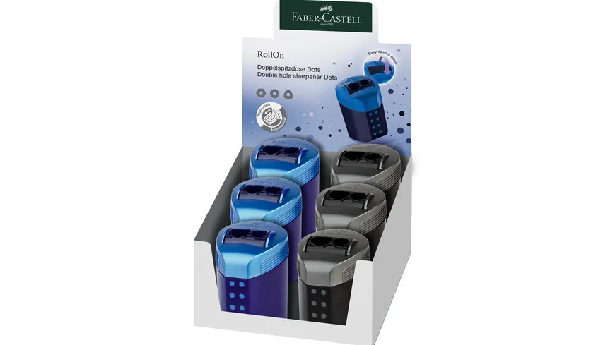 FABER-CASTELL Doppelspitzdose RollOn Dots sortiert