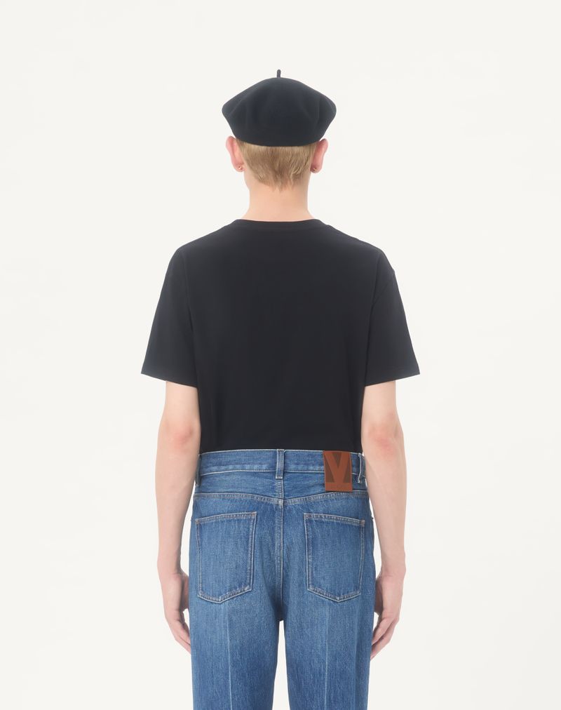 T-shirt en coton avec écusson logo V
