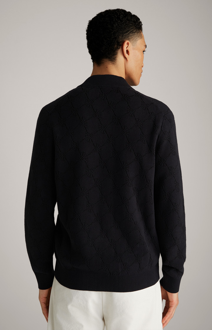 Cornflower-Strickjacke Raveno in Schwarz gemustert