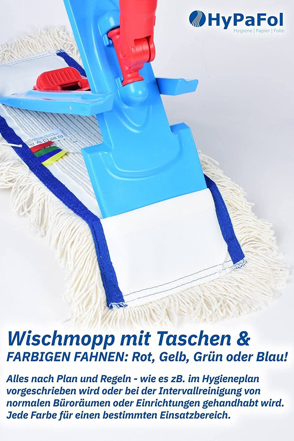 Hypafol Wischmopp / Baumwolle / Mikrofaser/ mit Borsten, 40-50 cm Breite, 3er-Pack