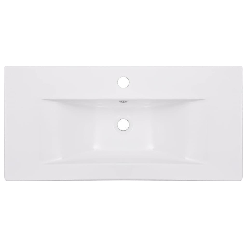 vidaXL Waschbecken Einbauwaschbecken 81x39,5x18,5 cm Keramik Weiß