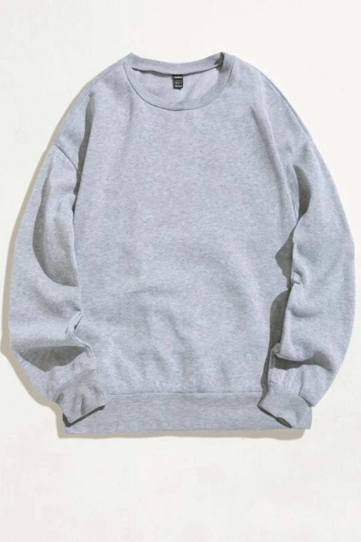MODAGEN  Graues, einfarbiges Unisex-Sweatshirt mit Rundhalsausschnitt in Übergröße
