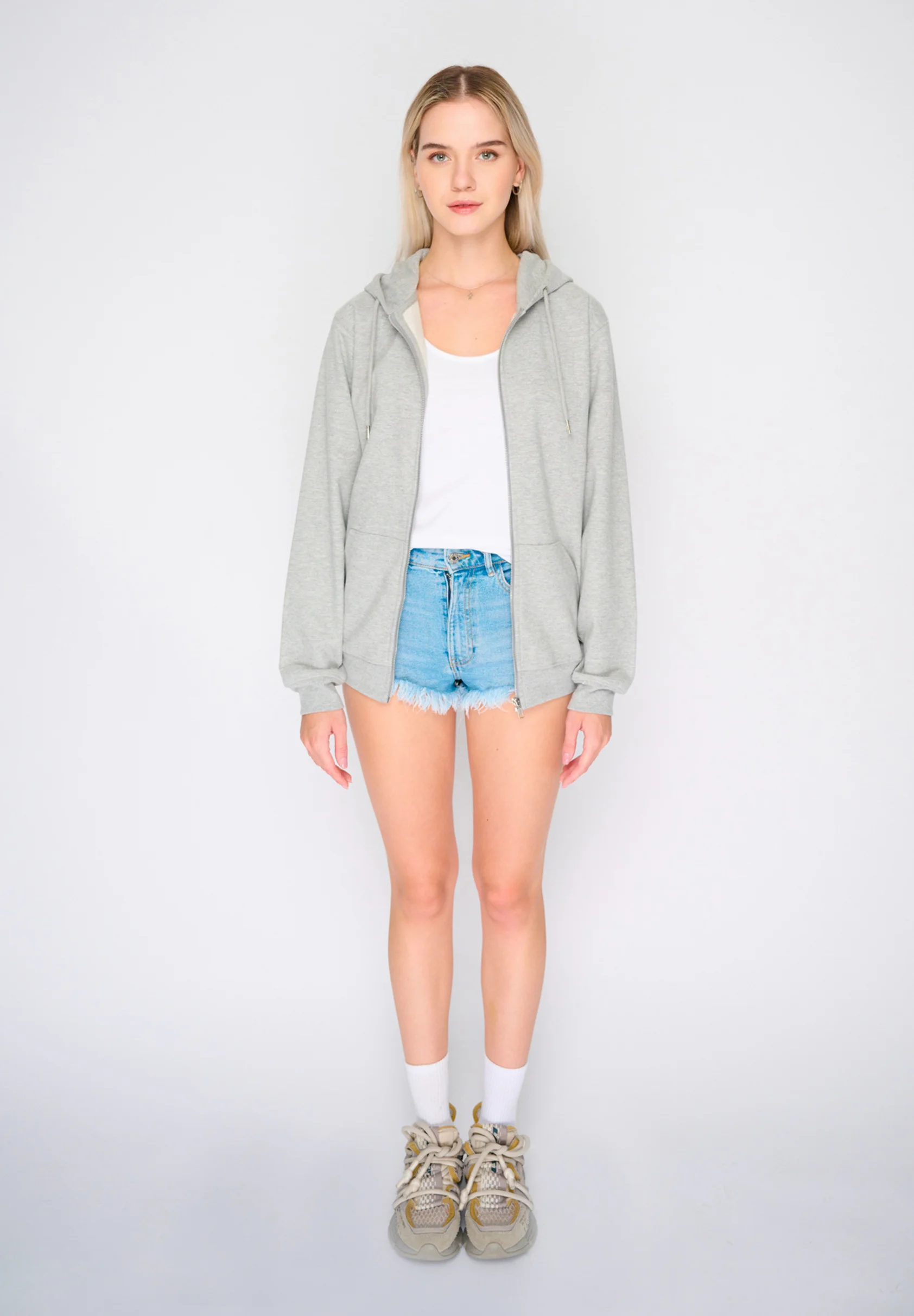 Mira Paris Sudadera con cremallera y bordado en la espalda de alfileres unisex