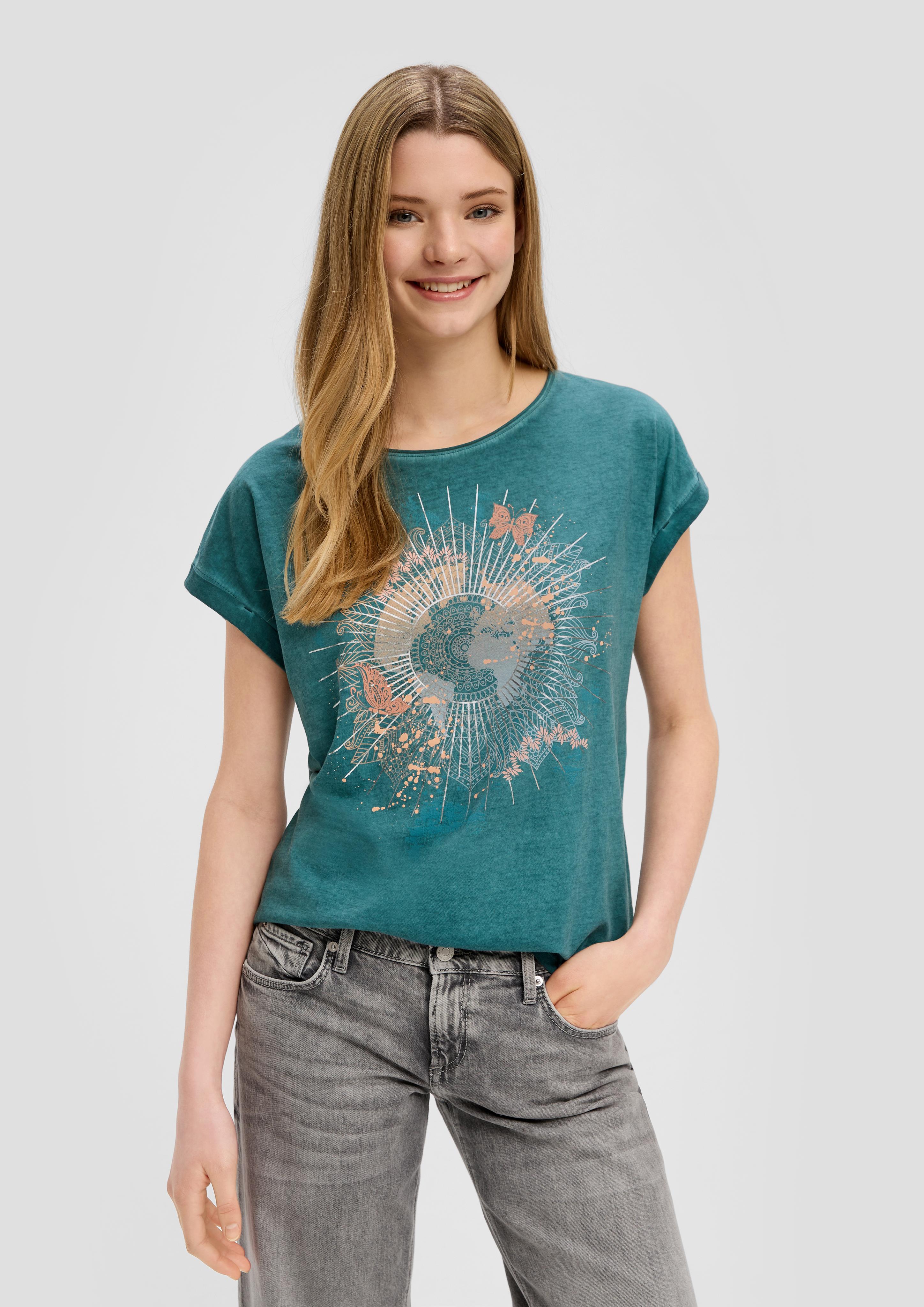 Weiches Baumwollshirt mit Frontprint  2151253-67D2