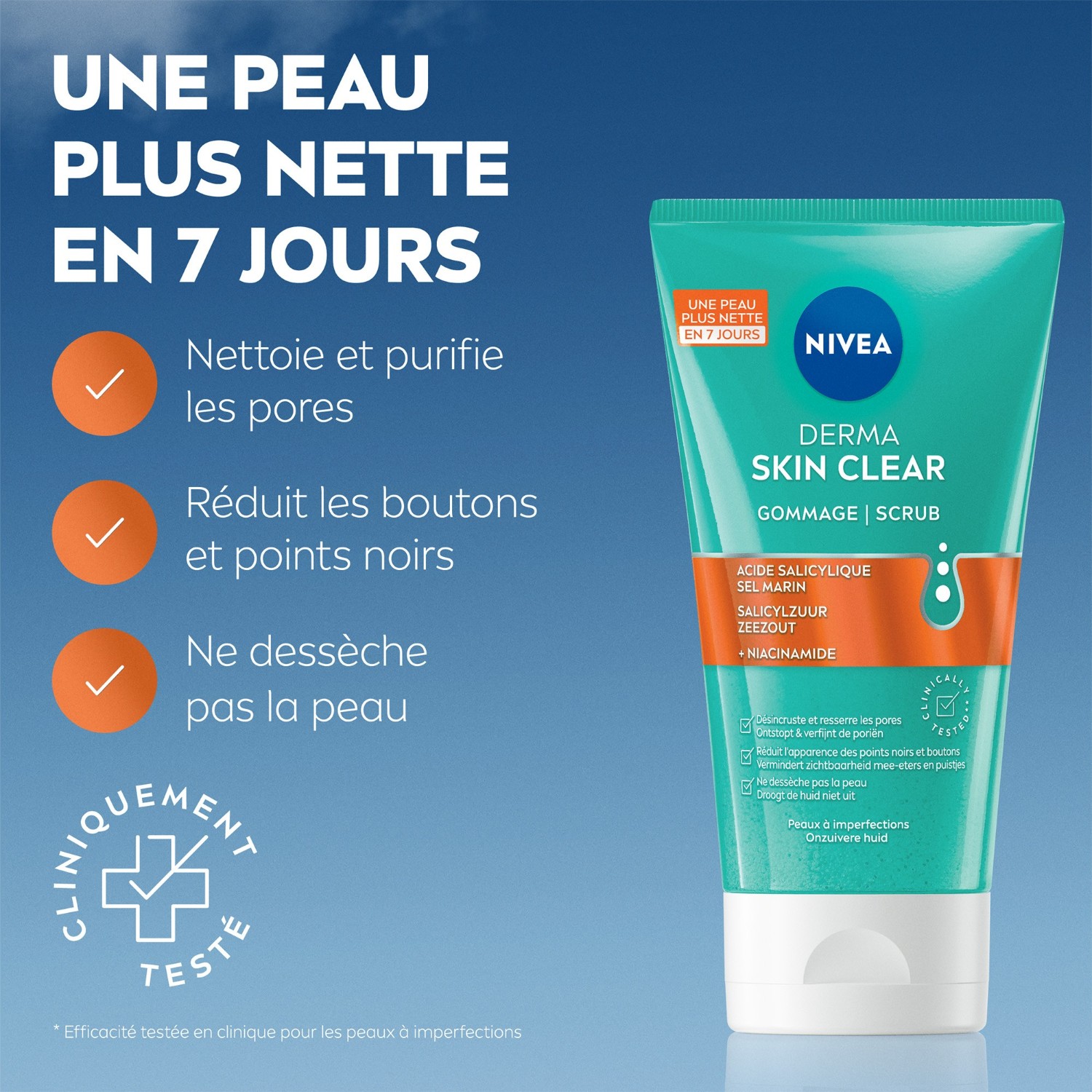 NIVEA ansiktsskrubb med salisylsyre for hud med tendens til urenheter og akne