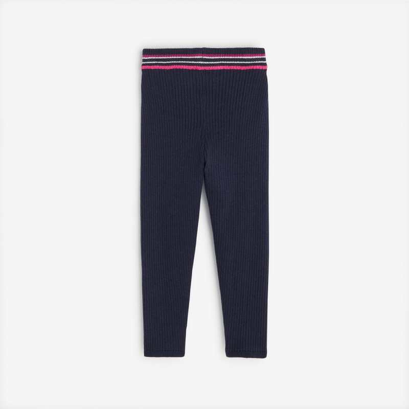 Legging bleu marine bébé fille en tricot Catimini