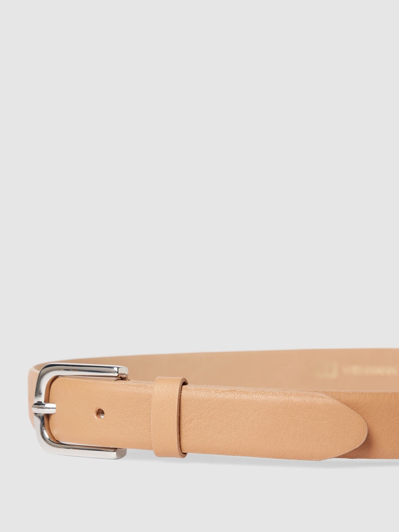 Ledergürtel mit Dornschließe in beige